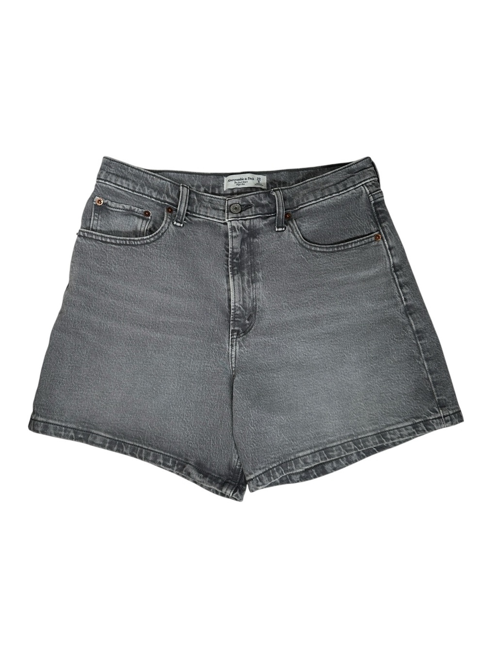 Abercrombie The Dad Short High Rise Washed Gray Denim Shorts 29 Size 8